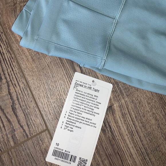 NWT Lululemon Blue Cast Zoned In Tight 27” Size 10 - Picture 6 of 7